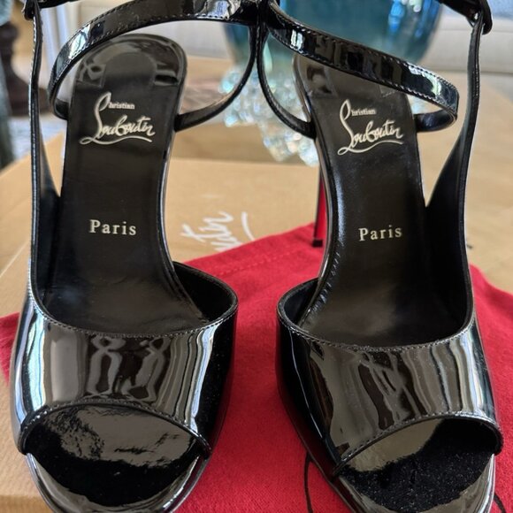 Christian Louboutin BRAND NEW So Jenlove 100, Patent Black Stilettos - Picture 3 of 8